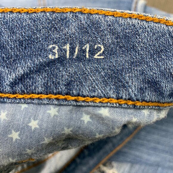 Stylus Womens Size 31/12 Blue Boyfriend Crop Jeans Light Wash Distressed Denim - Picture 4 of 12